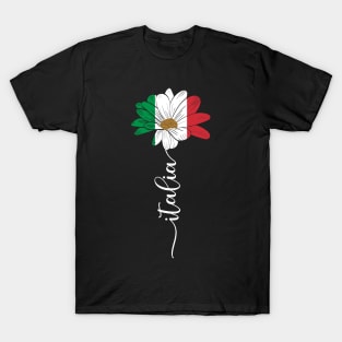 Vintage Italia Sunflower Flag Italia Lover T-Shirt